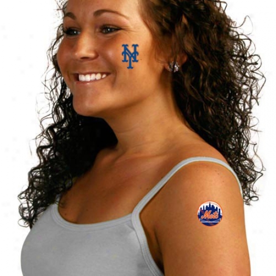 New York Mets 8-pack Waterless Tmporary Tattoos