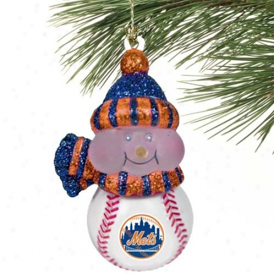 New York Mets All-star Light-up Snowman Ornament