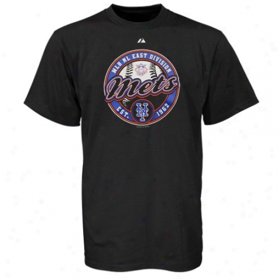 New York Mets Attire: Majestic New York Mets Black Discover T-shirt
