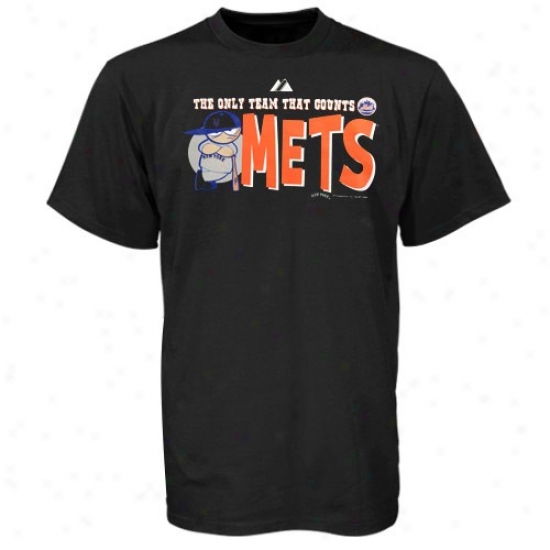 New York Mets Attire: Majestic New York Mets Youth Black Pip-squeak T-shirt