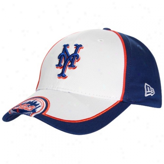 New York Mets Cap : New Era New York Mets White-royal Blue Nopus Adjustable Cap