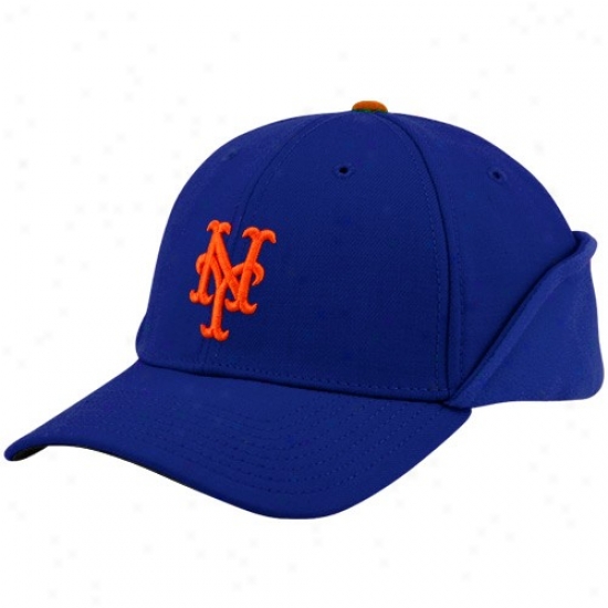 New York Mets Capps : New Era New York Mets Royal Blue 39thirty Down Flap Authentjc On-field Stretch Fit Caps