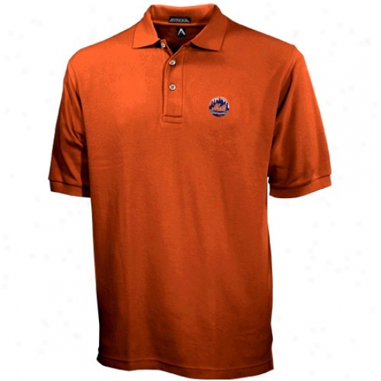 New York Mets Clothing: Antigua New York Mets Orange Classic Polo