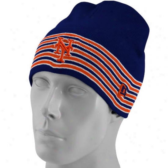 New York Mets Cardinal's office : New Point of time Nes York Mets Royal Blue Five Stripe Knit Beanie