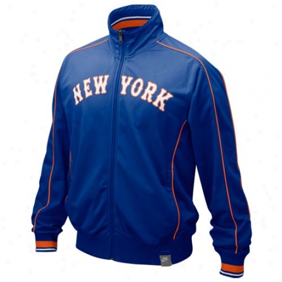 New York Mets Jacket : Nike New York Mets Royal Blue Cooperstown Ducks On The Pond Jaccket