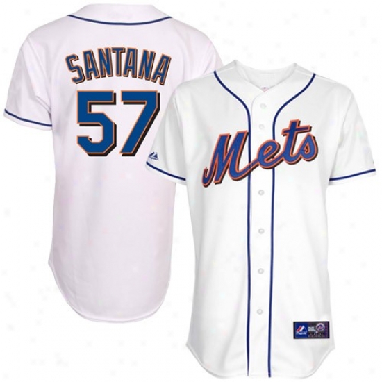 New York Mets Jerseys : Majestic Johan Santana New York Mets ReplicaJ ersey-#57 White