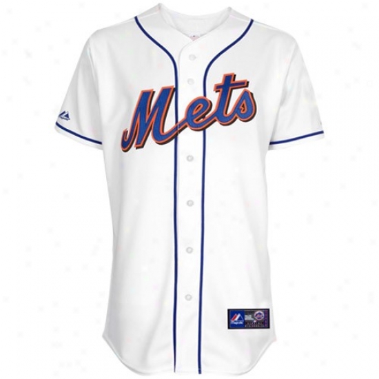 New York Mets Jerseys : Majestic New York Mets White Replica Baseball Jerseys