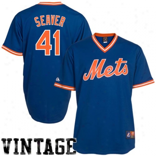 New York Mets Jerseys : Majestic New York Mets #41 Tom Seaver Royal Blue Cooperstown Collection Jerseyys