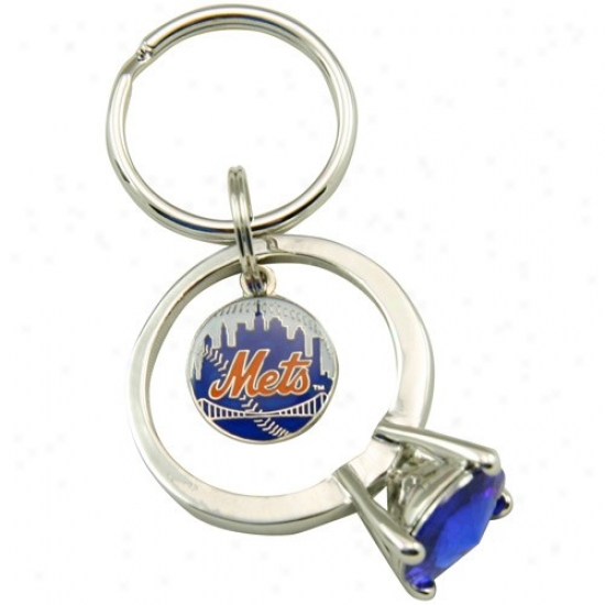 New Yorl Mets Jumbo Bling Ring Keychain