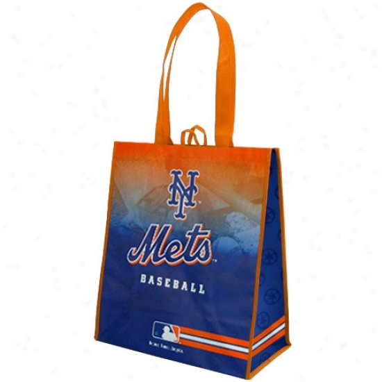New York Mets Orange-royal Blue Fade Reusable Tote Bag