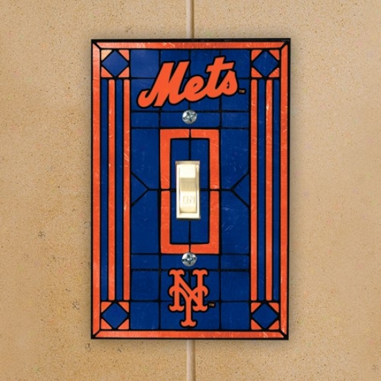 New York Mets Royal Blue Art-glass Switch Plate Cover