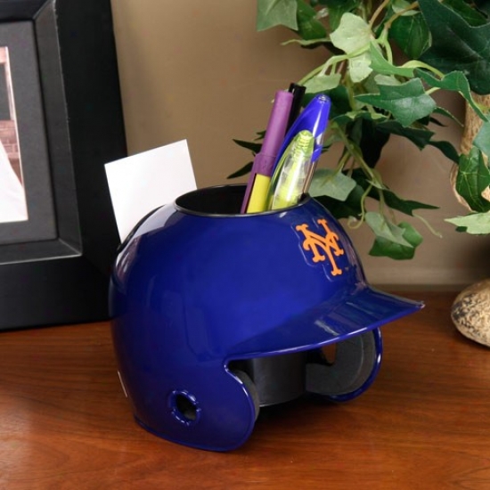 Ne wYork Mets Royal Blue Mini Baseball Helmet Desk Caddy