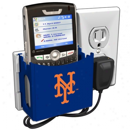 New York Mets Royal Blue Socket Pocket Wallplate Charging Station-house