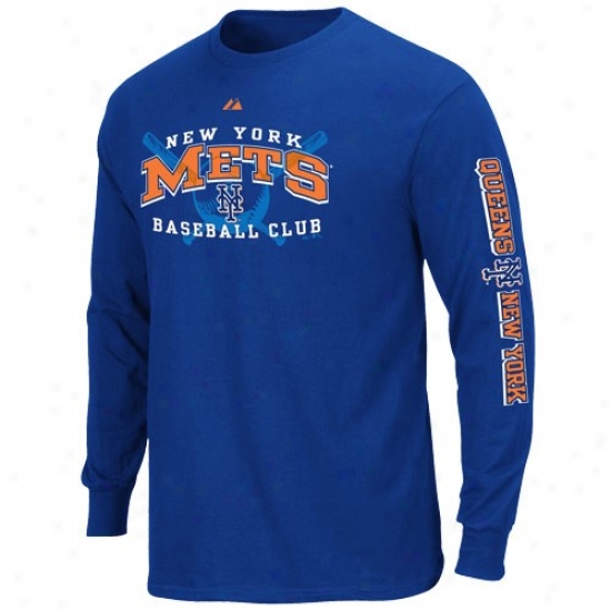 New York Mets Shirt : Majsstic New York Mets Royal Blue Monster Play Long Sleeve Shirt