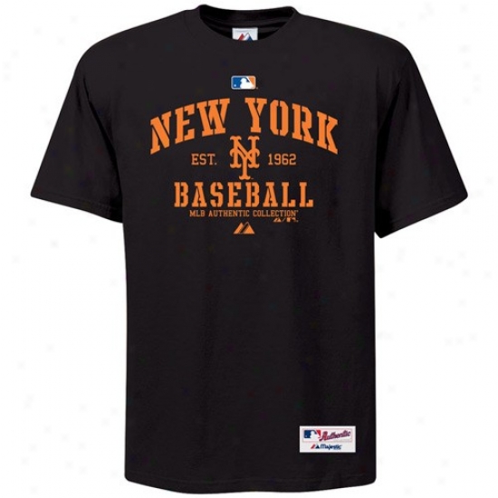 New York Mets Shirts : Majestic New York Mets Black Ac Classoc Shirts