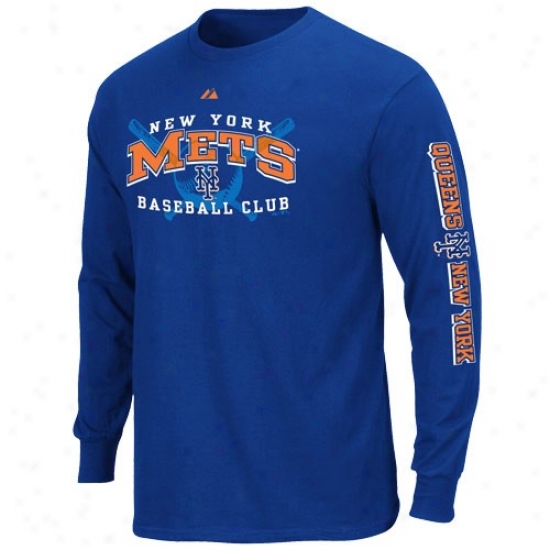New York Mets Shirts : Majestic New York Mets Youth Royal Blue Monster Play Long Sleeve Shirtq