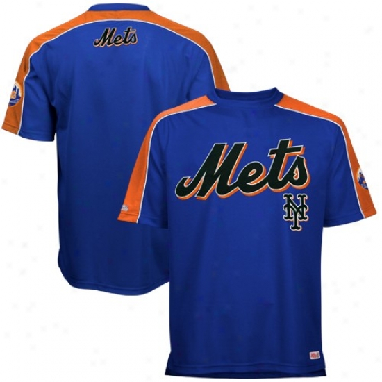 New York Mets Shirts : New York Mets Royal Bllue Tackle Twill Crew Premium Shirts