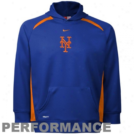 New York Mets Sweat Shirts : Nike New York Mets Youth Royal Blue Mlb Performance Mesh Sweat Shirts