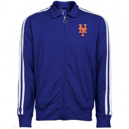 Unaccustomed York Mwts Sweatshirts : Antigua New York Mets Royal Blue Amsterdam Full Zip Track Jacket