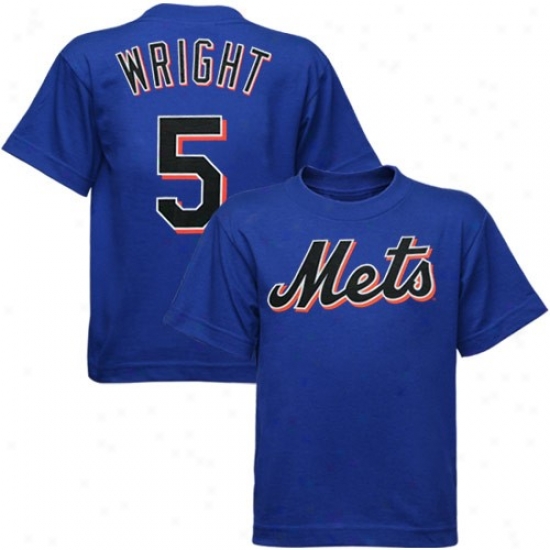 New York Mets T-shirt : August Repaired York Mets #5 David Wright Preschool Royal Blue Player T-shirt