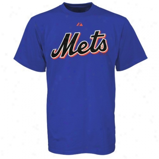New York Mets T-shirt : Majestic New York Mets Royal Blue Youth Word Maek T-shirt