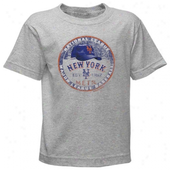 New York Mets T-shirt : New York Mets Preschool Ash Cap T-shirt