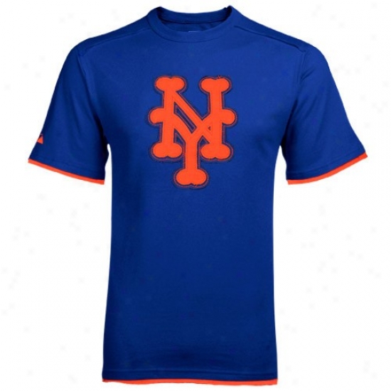 New York Mets Tee : Majestic New York Mets Royal Blue Cooperstown Afterglow Tee