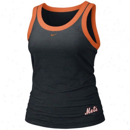 New York Mets Tshirt : Nike New York Mets Ladies Black Mlb Tank Top