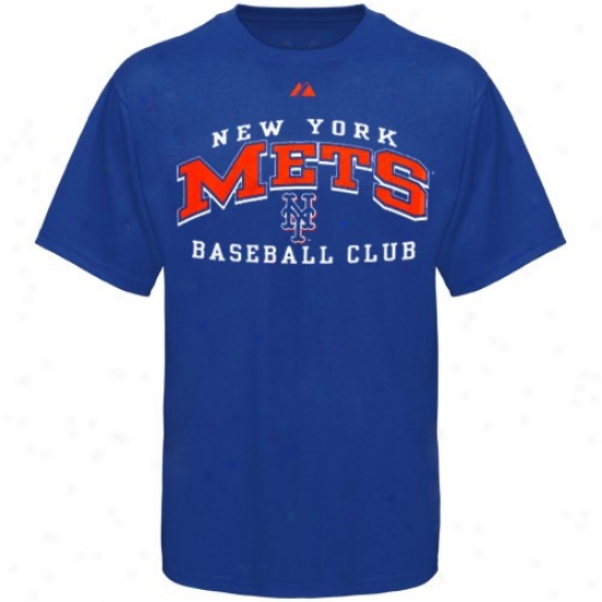 New York Mets Tshirts : Majestic New York Mets Royal Blue Monster Play Tshirts