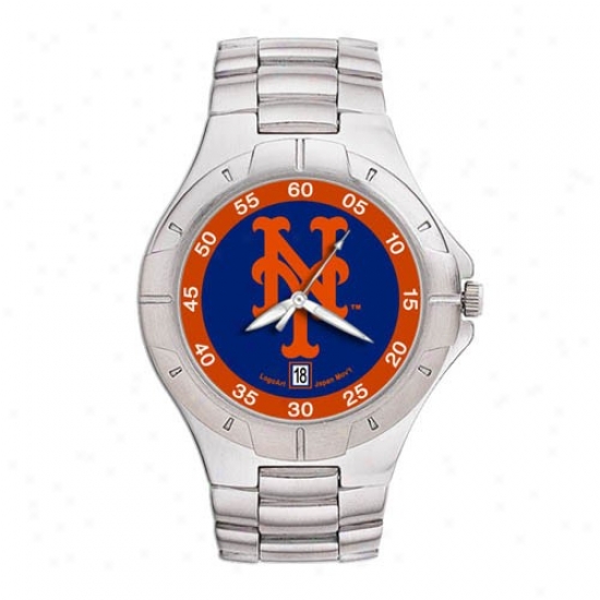 New York Mets Watch : New York Mets Men's Pro Ii Watch W/stainless Steel Band