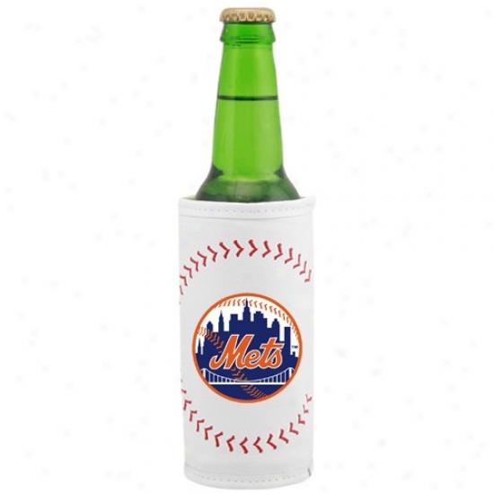 New York Mets White Baseball Bottle Coolie