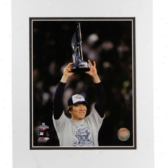 "new York Yankees 2009 World Series Champions Game 6 Hideki Matsui W/ Mvp Trophy 11"" X 14"" Matted Photo"