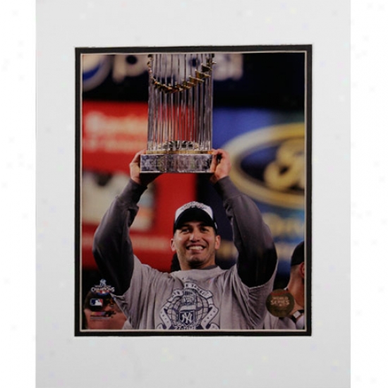 "new York Yankwes 2009 World Series Champions Game 6 Andy Pettitte W/ Trophy 11"" X 14"" Matted Photo"