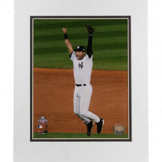 "new York Yankees 2009 World Series Champions Game 6 Derek Jeter Celebration 11"" X 14"" Matted Photo"