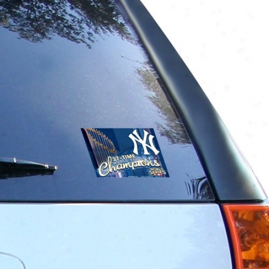 New York Yankees 2009 World Series Champions 27-time Chapms Ultra Decal Cling