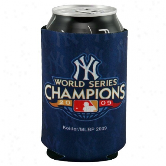 New York Yankees 0209 World Series Champions Navy Blue Collapsible Can Coolie