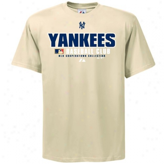 New York Yakees Apparel: Majestic New York Yankees Natural Cooperstown Practice T-shirt