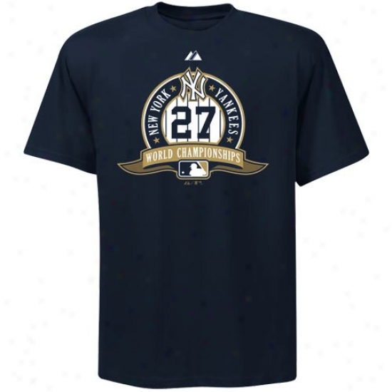 New York Yankees Apparel: Majestic New York Yankees Navy Blue 26-time Champions T-shirt