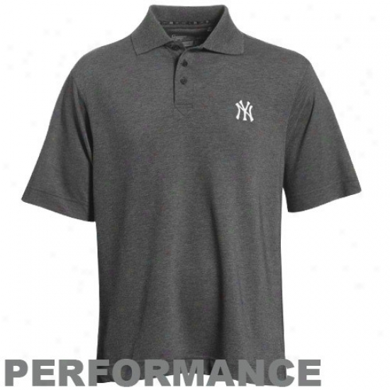 New York Yankees Clothes: Cutter & Blade New York Yankees Charcoal Birdseye Performance Polo