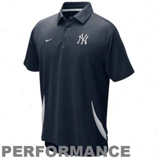 New York Yankees Clothing: Nike New York Yankees Navy Blue Mlb Dri-fit Performance Polo