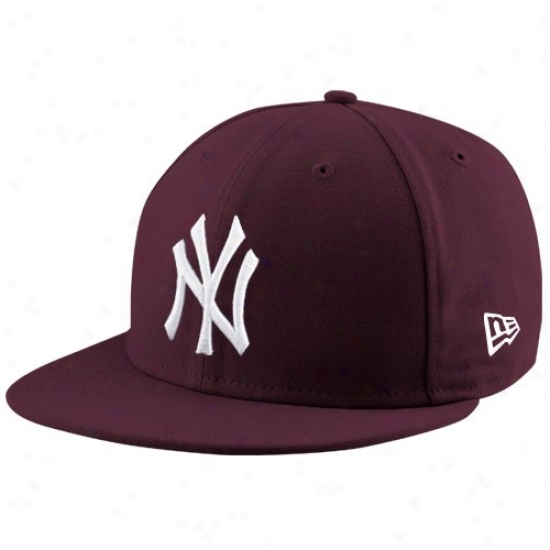 Neew York Yankees Hats : New Era New York Yankees Maroon League 59fifty Fitted Hats