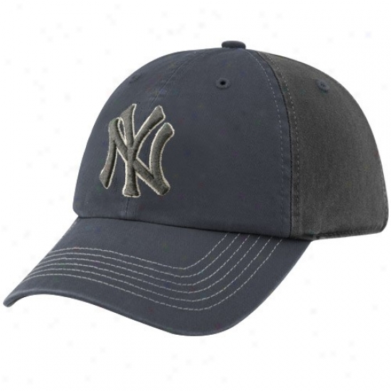 New York Yankees Hats : Twins Enterprsie New York Yankees Charcoal-navy Blue Carbonite Franchise Fitted Hats