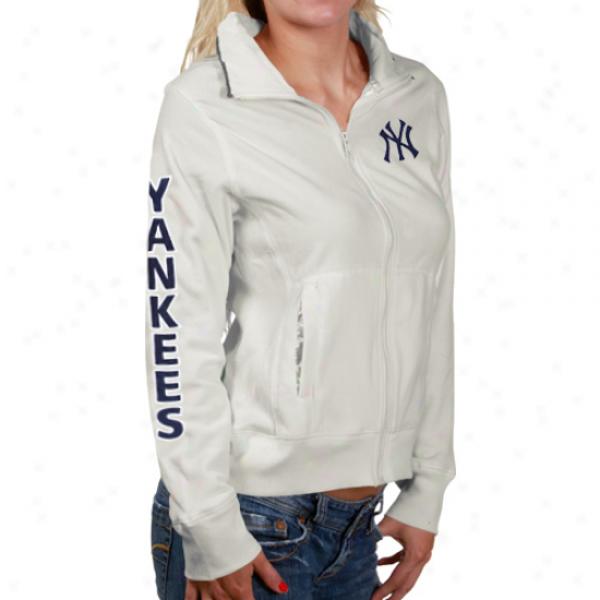 New York Yankees Hoody : New York Yankees Ladies White Frost Full Zip Hoody Jacket