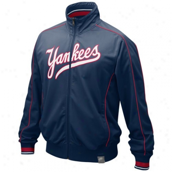 New York Yankees Jacmet : Nike New York Yankees Navy Blue Cooperstown Ducks On The Pond Jacket
