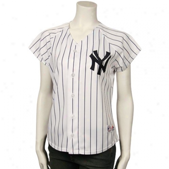 New York Yankees Jerseys : Majestic New York Yankees Ladies White Autograph copy Baseball Jerseys