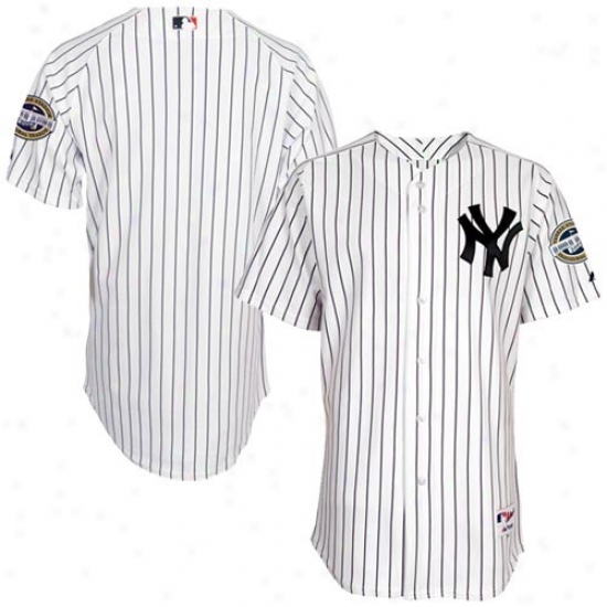 New York Yankees Jerseys : Majestic New York Yankees White Pinstripe 2009 Inaugural Season Authentic On-field Baseball Jerseys