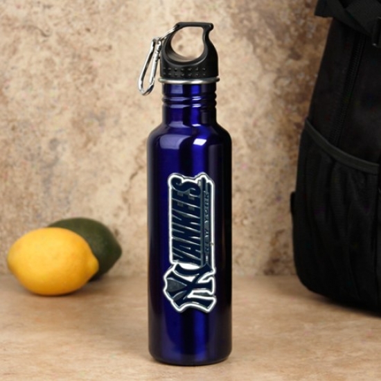 New York Yznkees Navy Blue Stainless Steel Water Bottle