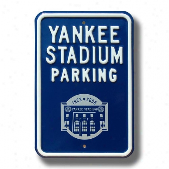 New York Yqnkees Navy Blue Yankee Stadium Parking Sign