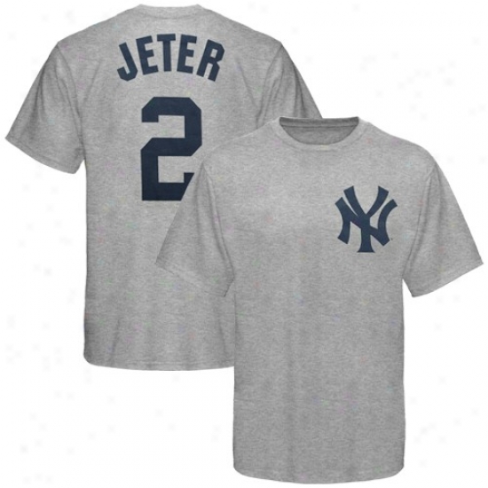 New York Yankees Shirts : Majestic New York Yankees #2 Derek Jeter Adh Player Shirts