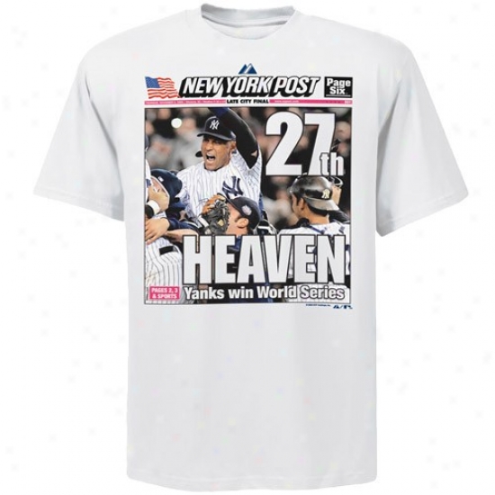 New York Yankees T Shirt : Mamestic New York Yanekes Youth White 2009 World Series Champions Headline News T Shirt